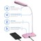 Pink Desk Lamps for Home Office - Super Bright Small Desk Lamp with USB Charging Port, a Perfect LED Desk Light as Study Lamp, Bedside Reading Lights
